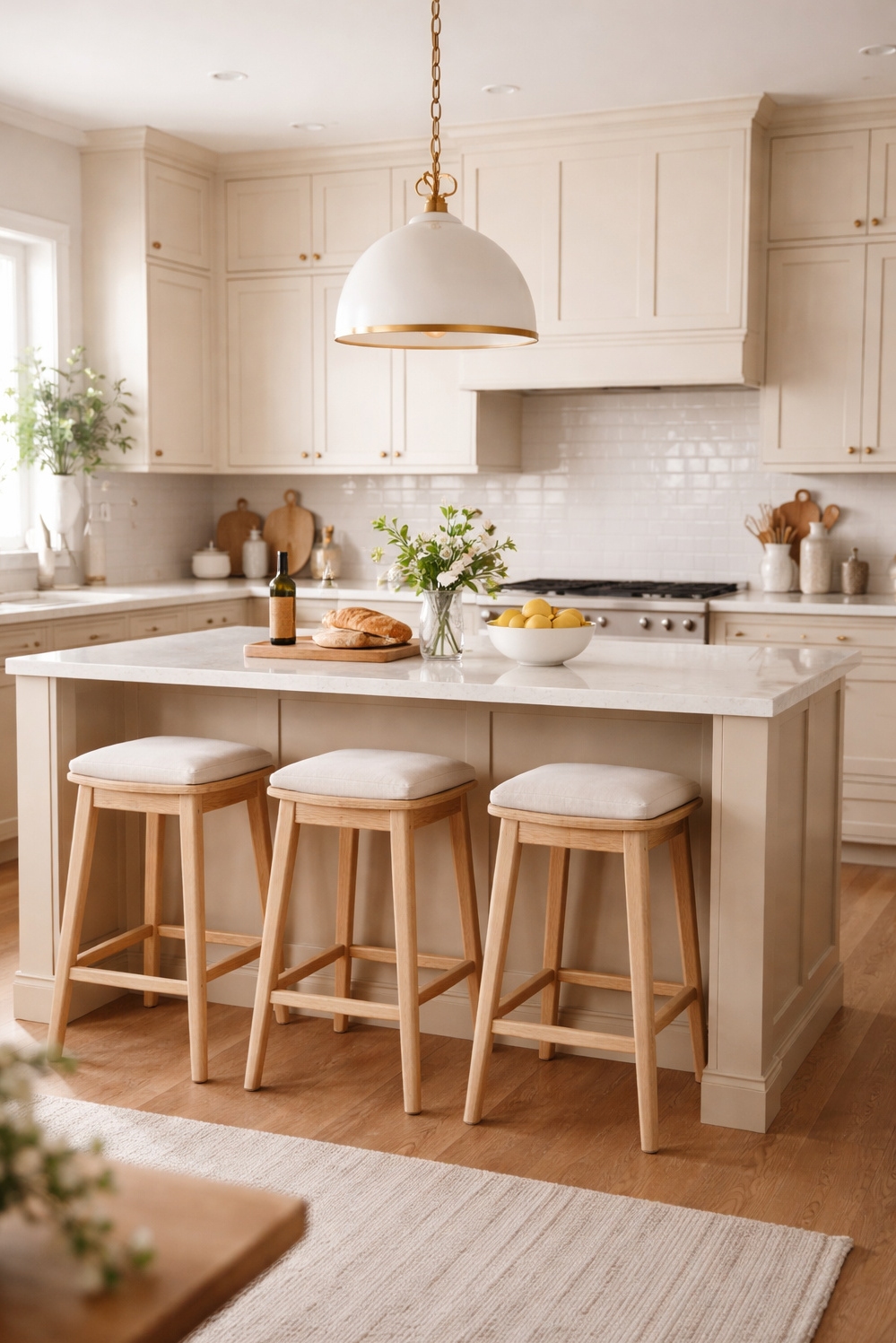Beige and Cream Kitchen Cabinets - Beige Cabinets: Light and Subtle Glow - These cream kitchen cabinets practically glow under the...