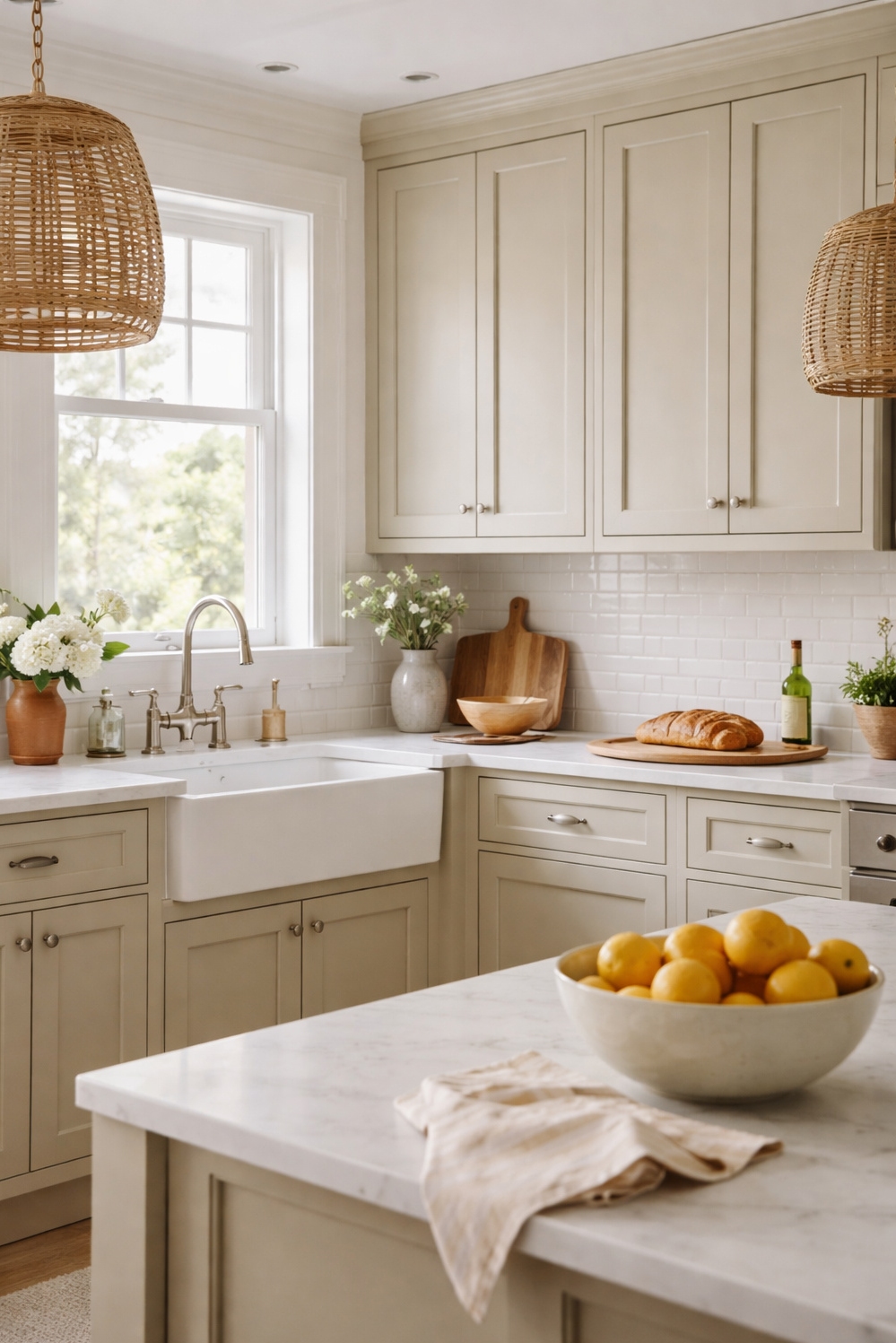 Beige and Cream Kitchen Cabinets - Beige and Cream: Inviting Light Feel - These beige and cream kitchen cabinets feel so...