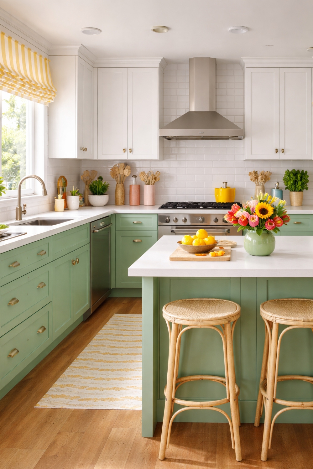 two tones kitchen cabinetss - Crisp White Uppers Grab Kitchen Attention - These two tones kitchen cabinetss really grab your...