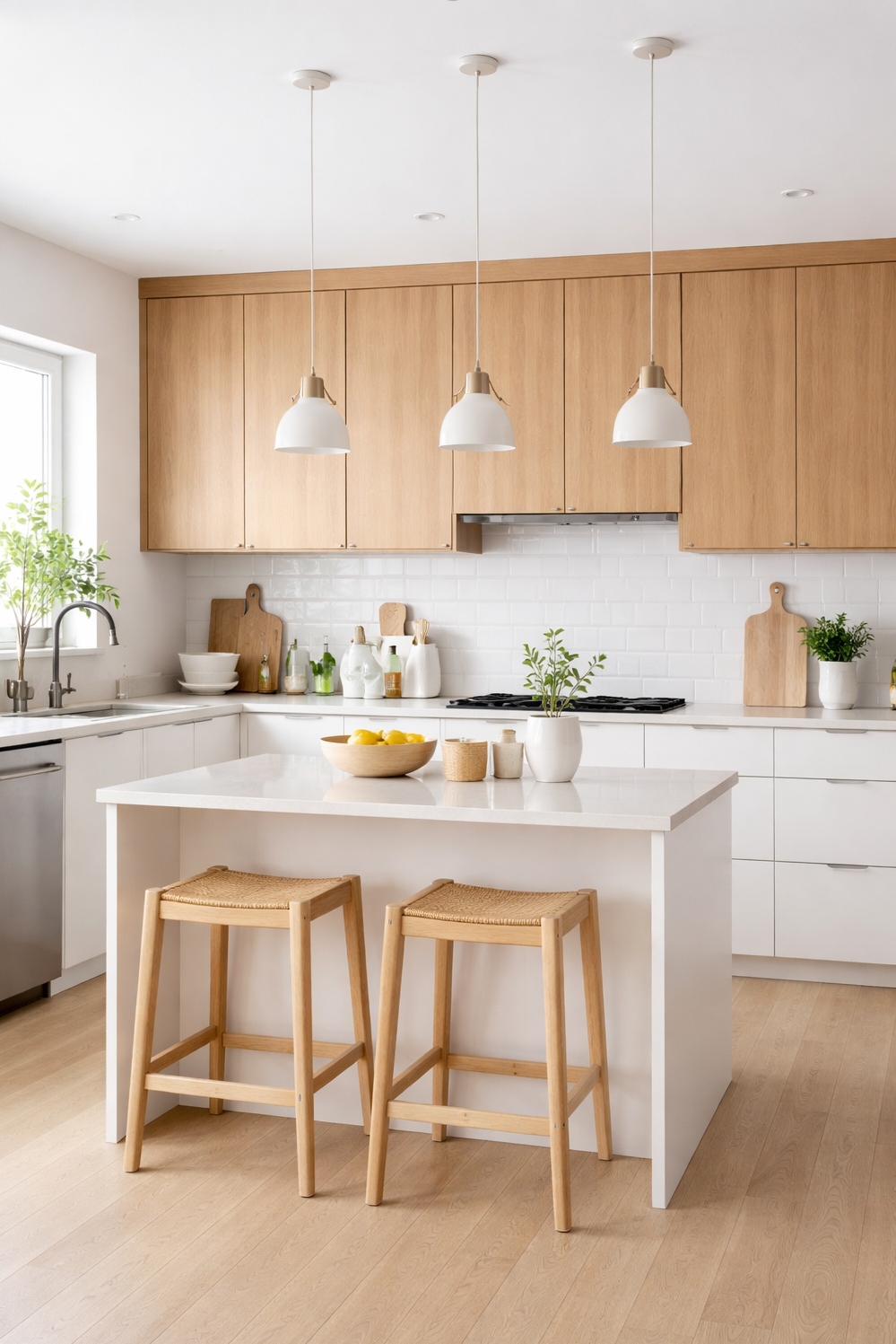 two tones kitchen cabinetss - Calming Effect: Light Wood Cabinets - These two tones cabinetss create a calming effect....