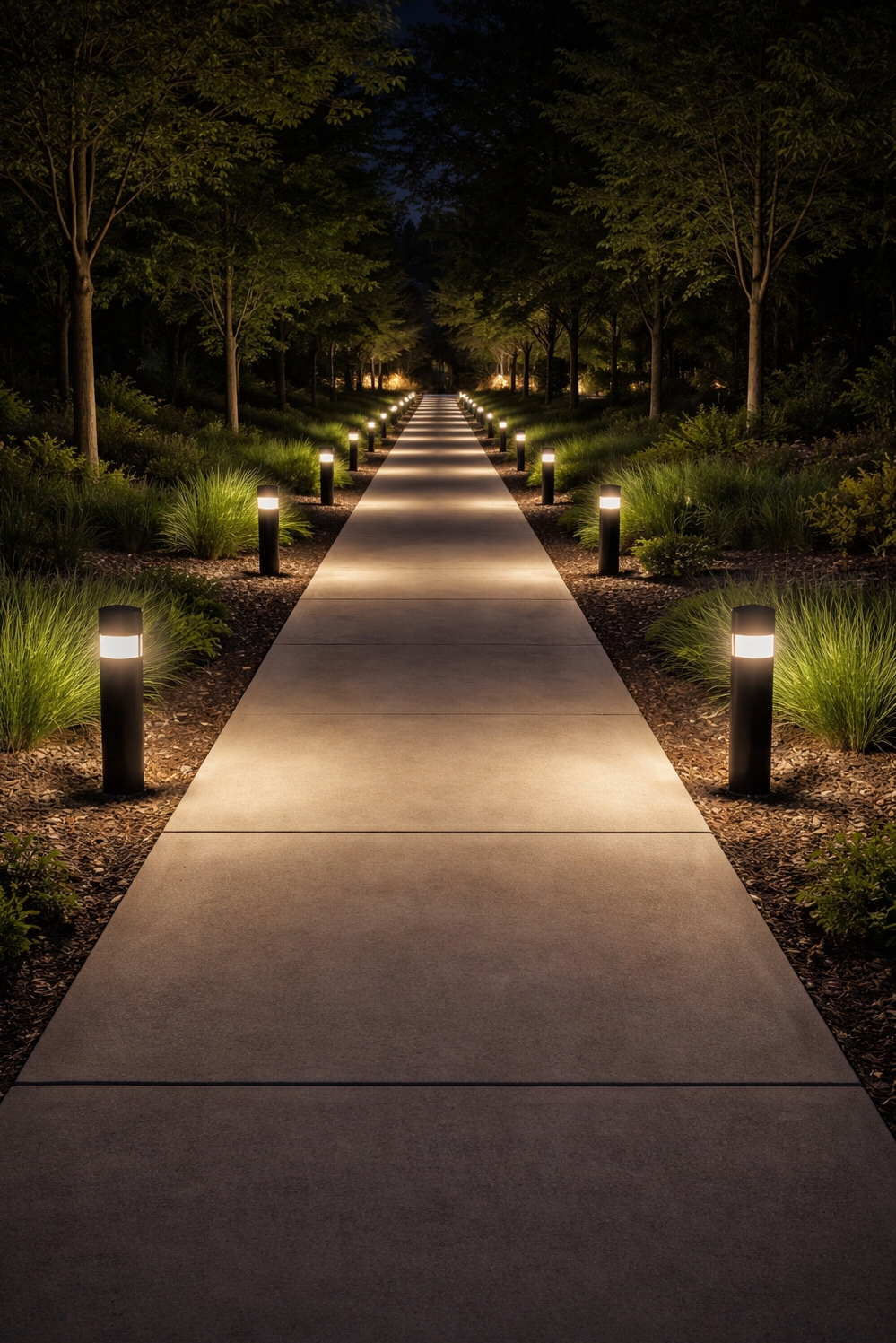 walkway lighting ideas - Soft Lights Create Welcoming Path - These walkway lights create a welcoming path. The...