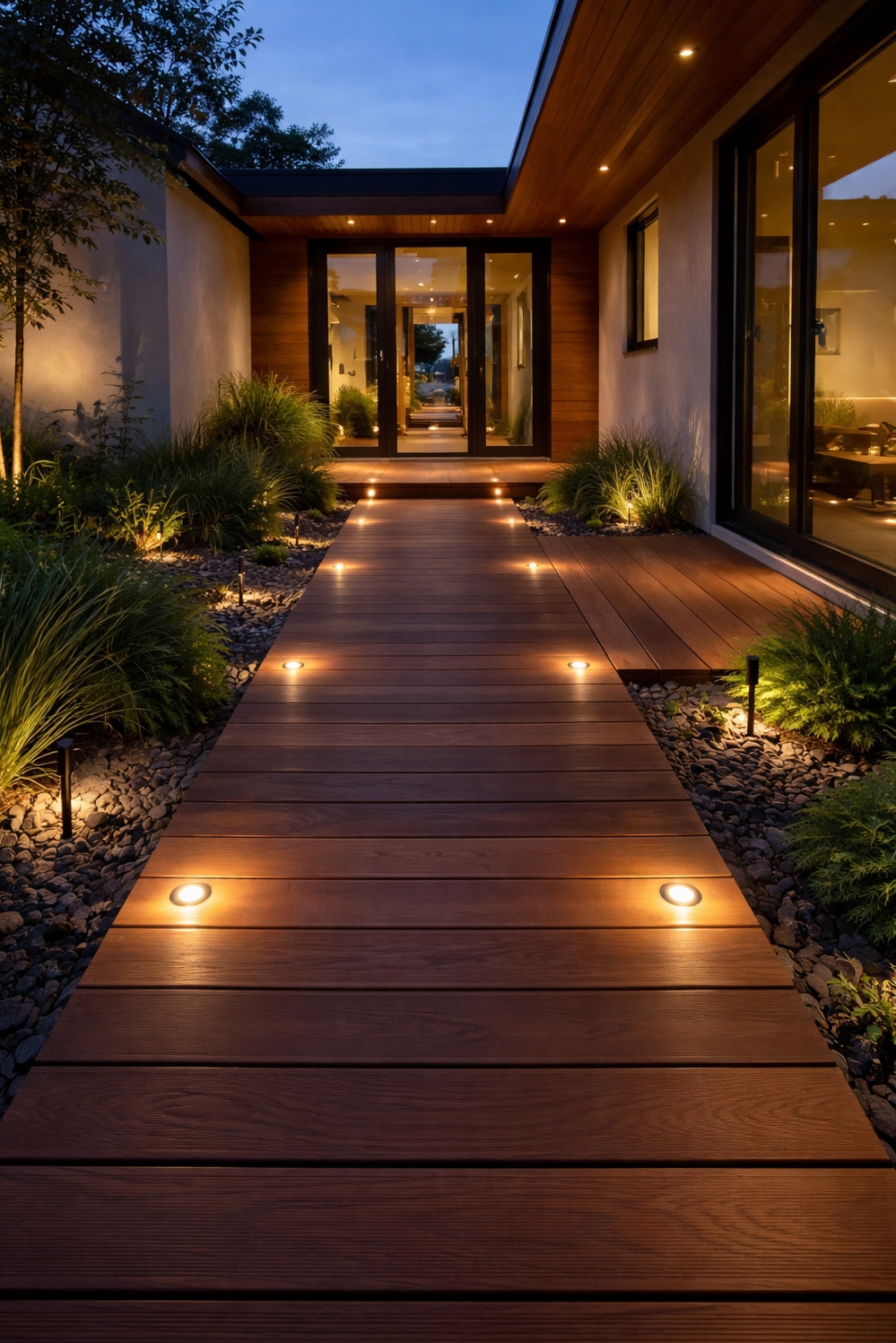 walkway lighting ideas - Recessed Lights Make Walkway Glow - These recessed lights make this walkway glow. They're...