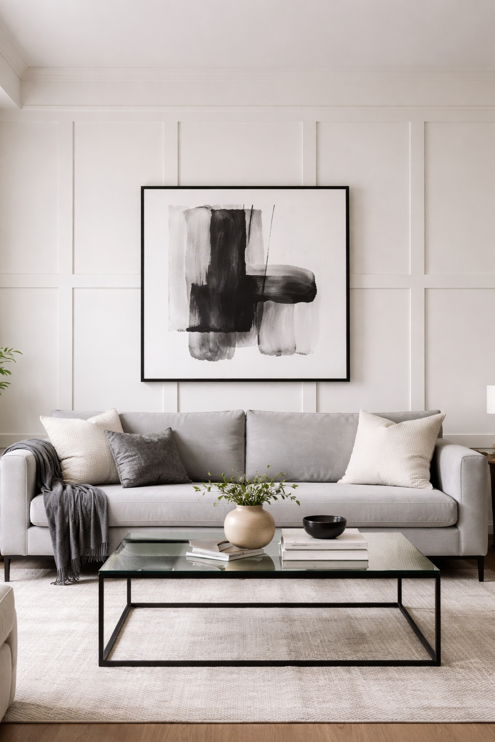 living room wall paneling ideas - White Board and Batten Wall Ideas - These white painted board and batten wall paneling...