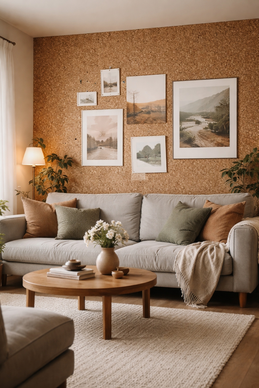 living room wall paneling ideas - Cork Wall Texture: Inviting Living Room - These cork wall paneling ideas bring such warmth...