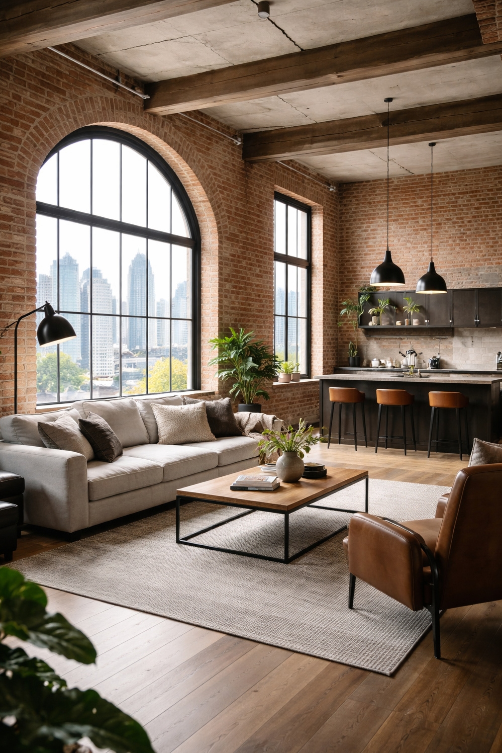 arched windows ideas - Loft Apartment: Arched Windows Steal Light - These arched windows steal the show in this...