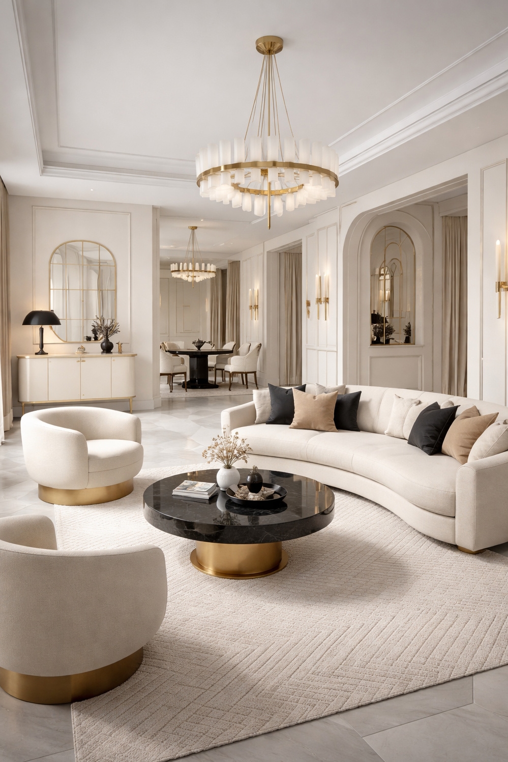 art deco interior - Sleek Chairs Command Art Deco Attention - These sleek, dark chairs command attention with their...