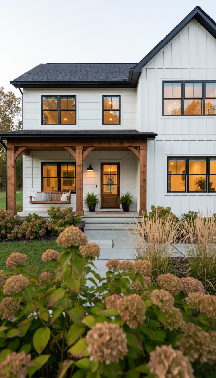 Black window trims - Striking Contrast: Black Window Trims - These Black window trims create a striking contrast...