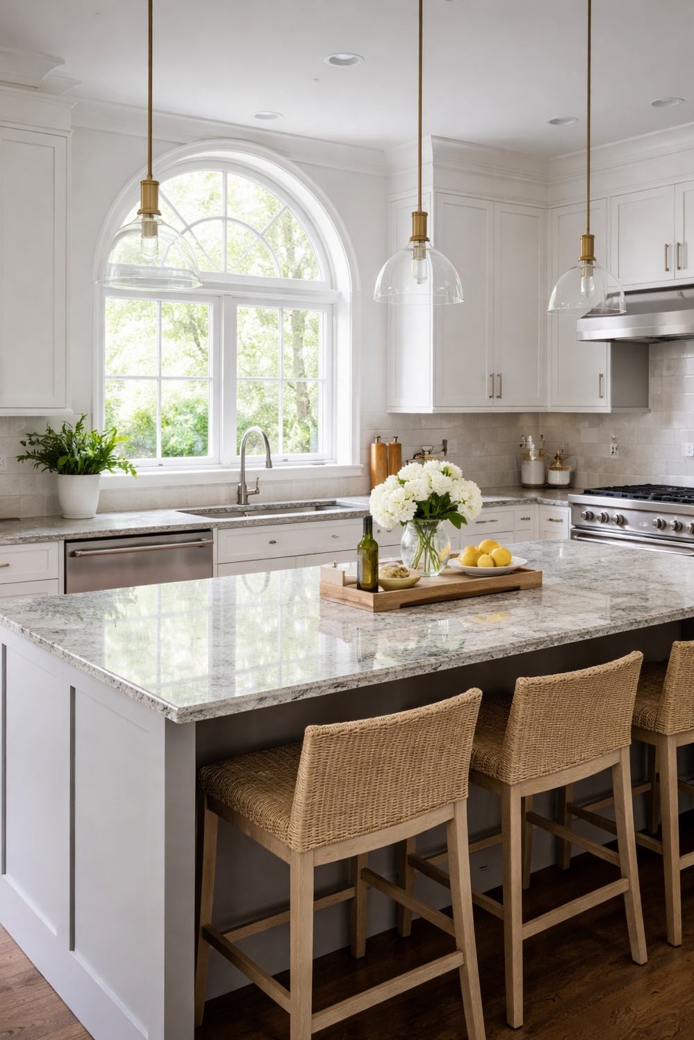 arched windows ideas - Modern Kitchen: Arched Windows Steal Show - These arched windows steal the show in this...