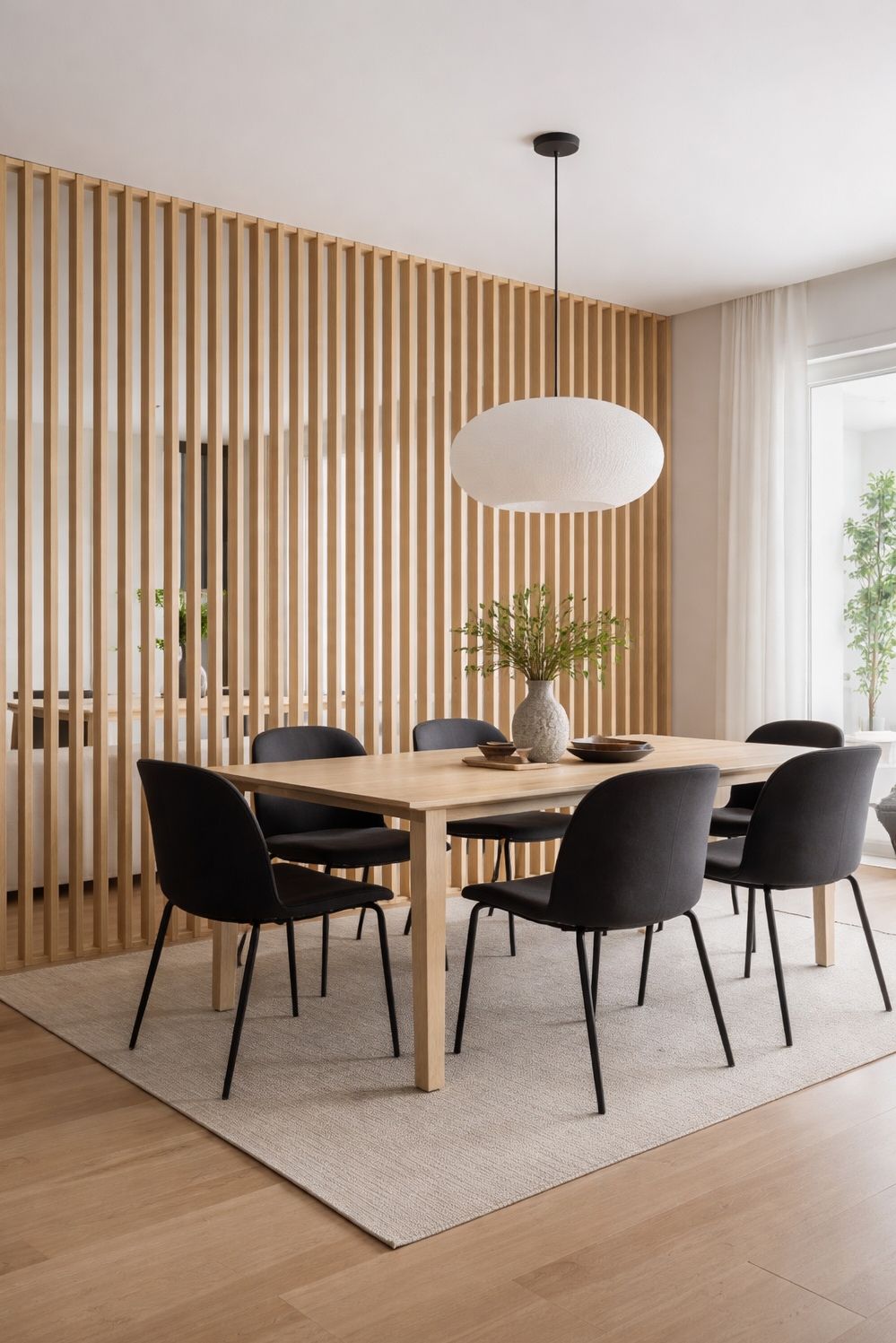 modern wood slat wall ideas - Vertical Wood Slats Create Warmth - These wood slat wall ideas create a subtle...