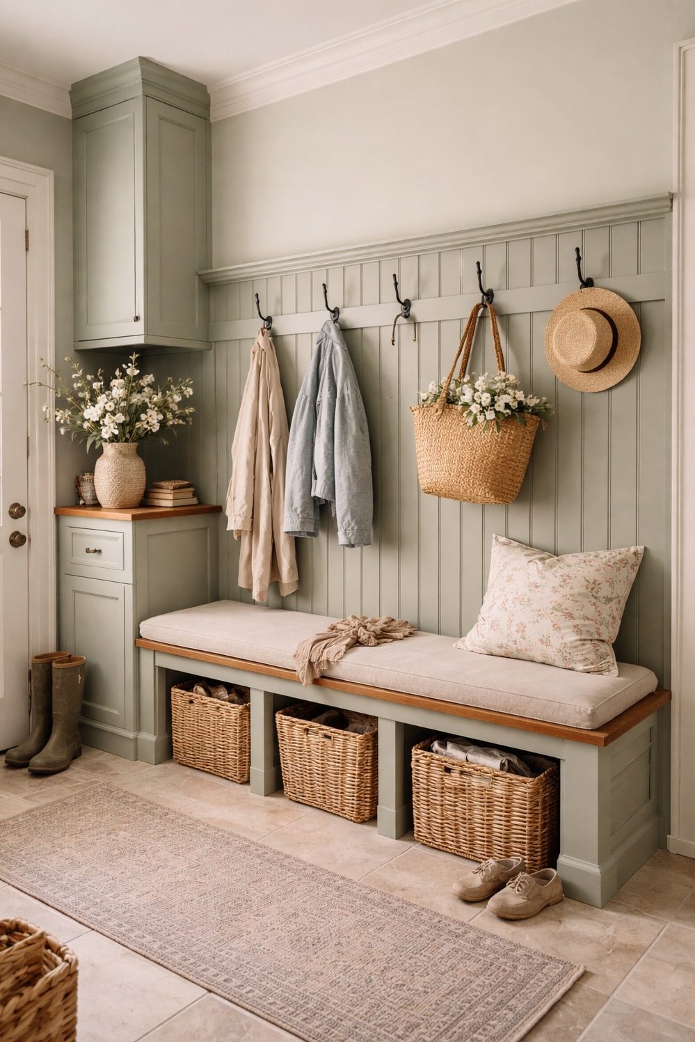 Muted French Country Color ideas - Muted Green Walls Whisper French Calm - These walls whisper calm with their soft, muted...