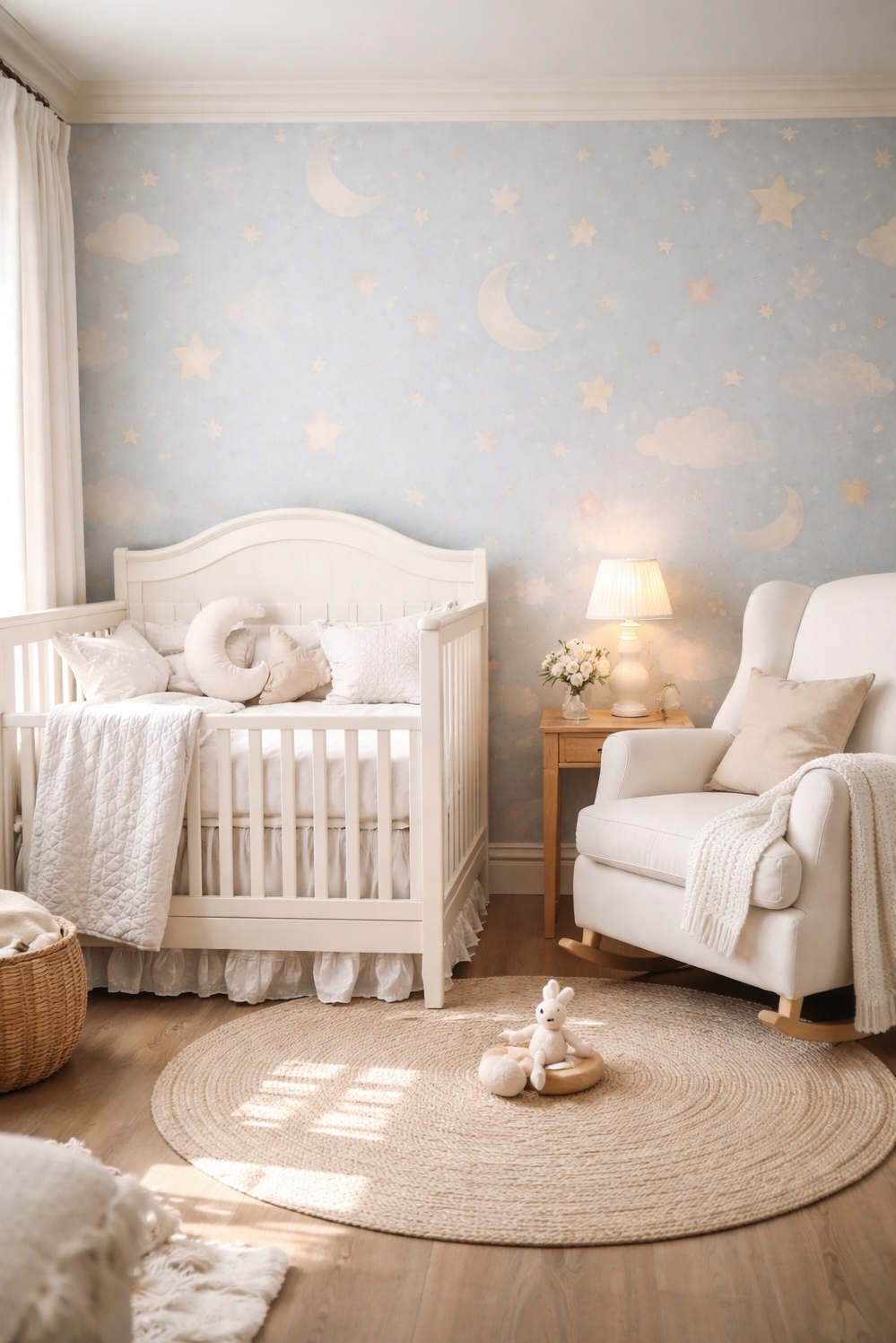 elegant wallpaper ideas - Pastel Wallpaper Featuring Stars and Moons - The wallpaper, featuring pastel stars and moons, creates...