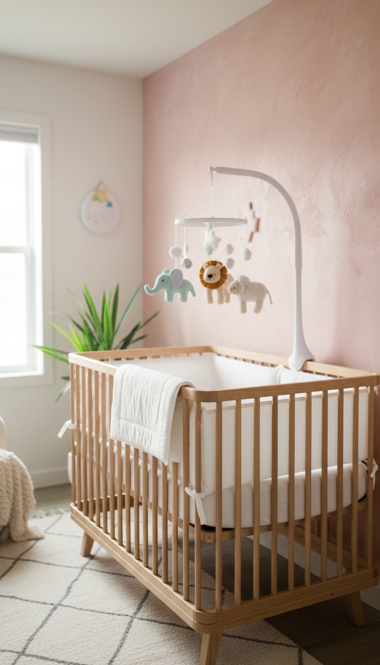feature wall with lime-wash texture - Nursery Featuring Lime-Wash Grabs Attention - This nursery featuring a feature wall grabs your...