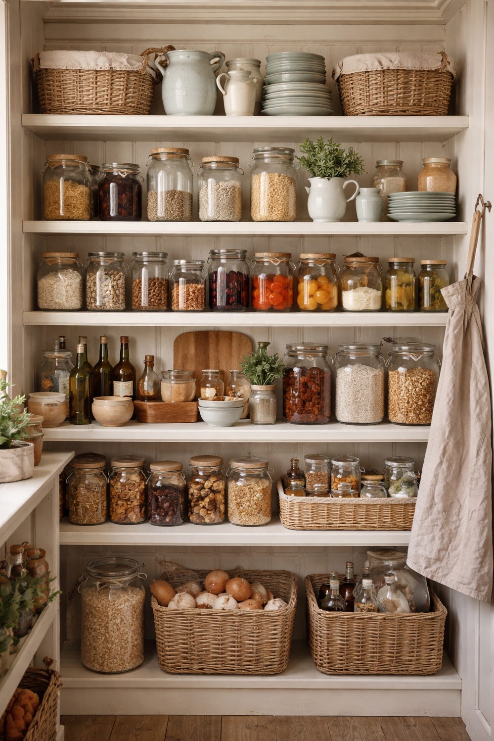 Muted French Country Color ideas - Creamy White: Great Pantry Color - This pantry is showcasing some great muted French...