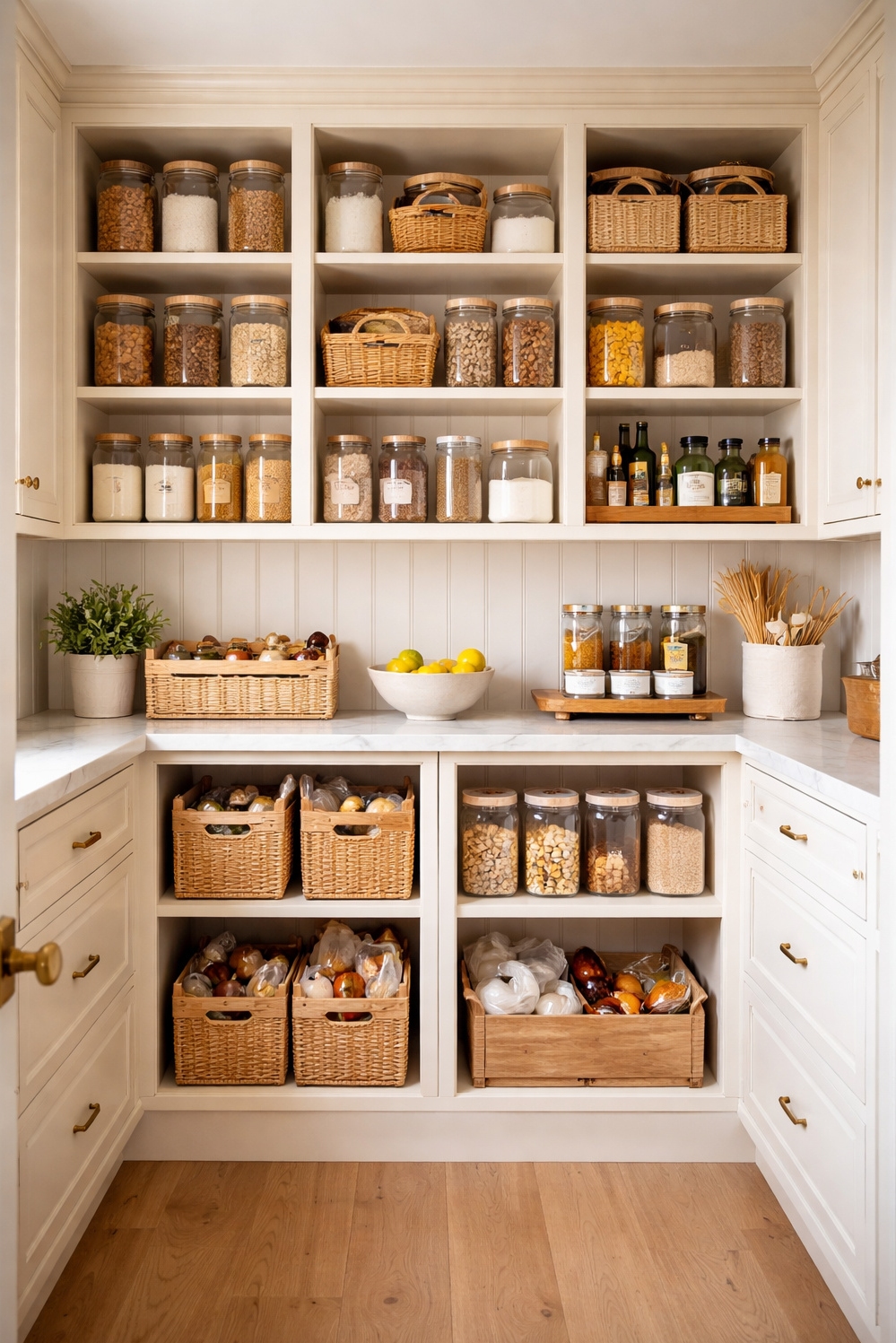 Beige and Cream Kitchen Cabinets - Beige and Cream Cabinets Glow Under Lights - These cream kitchen cabinets practically glow under the...