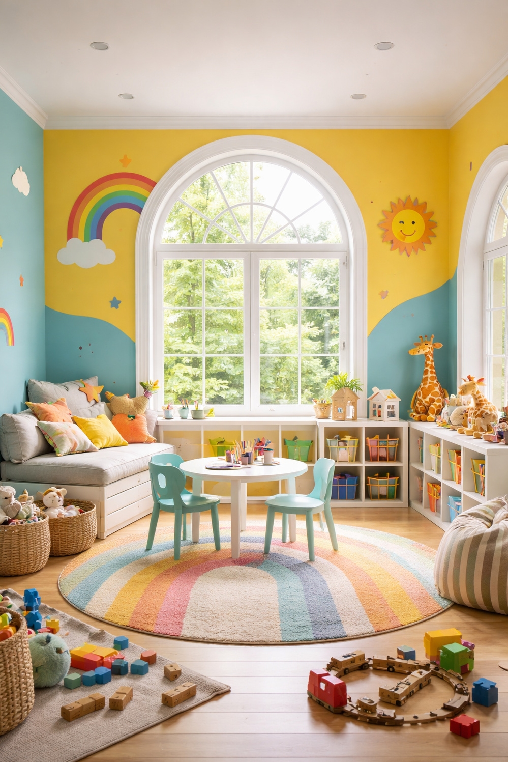 arched windows ideas - Arched Windows Steal Children's Playroom Show - These arched windows steal the show in this...
