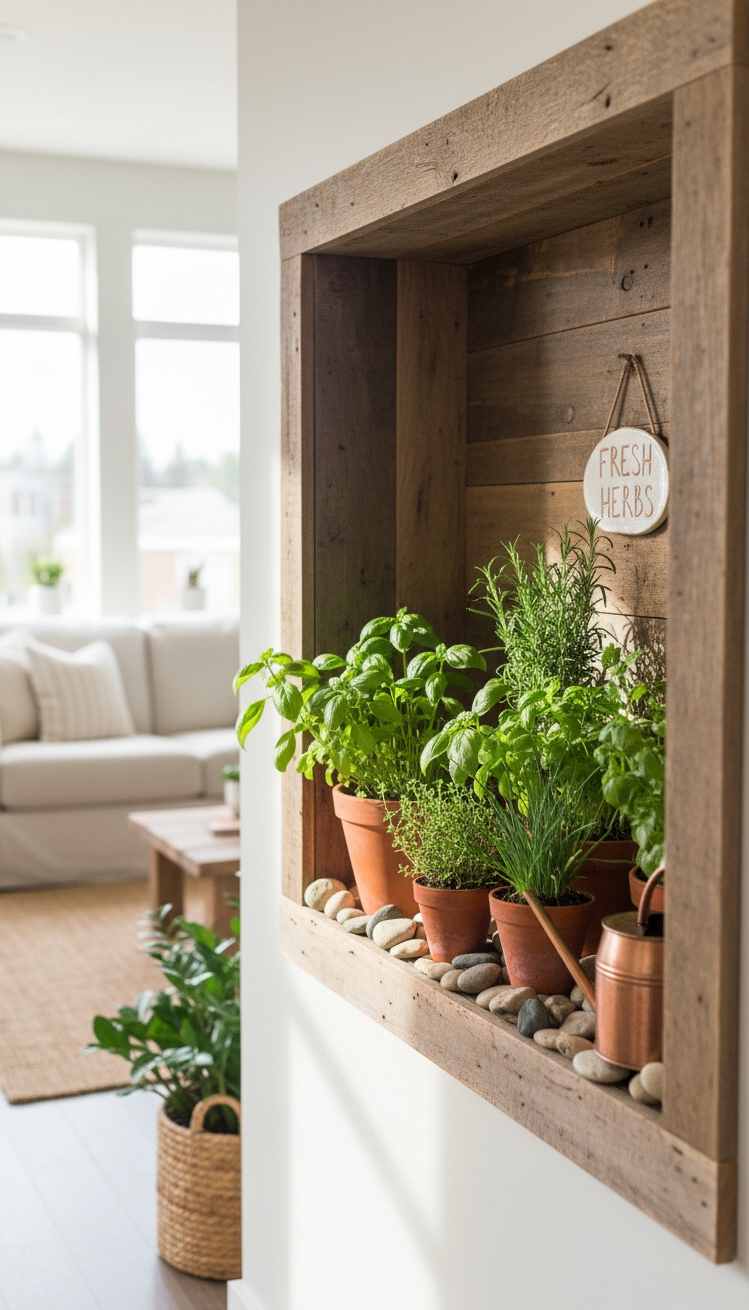 Recess wall niche design ideas - Fresh Herbs Steal the Niche Show - These fresh herbs steal the show. The way...
