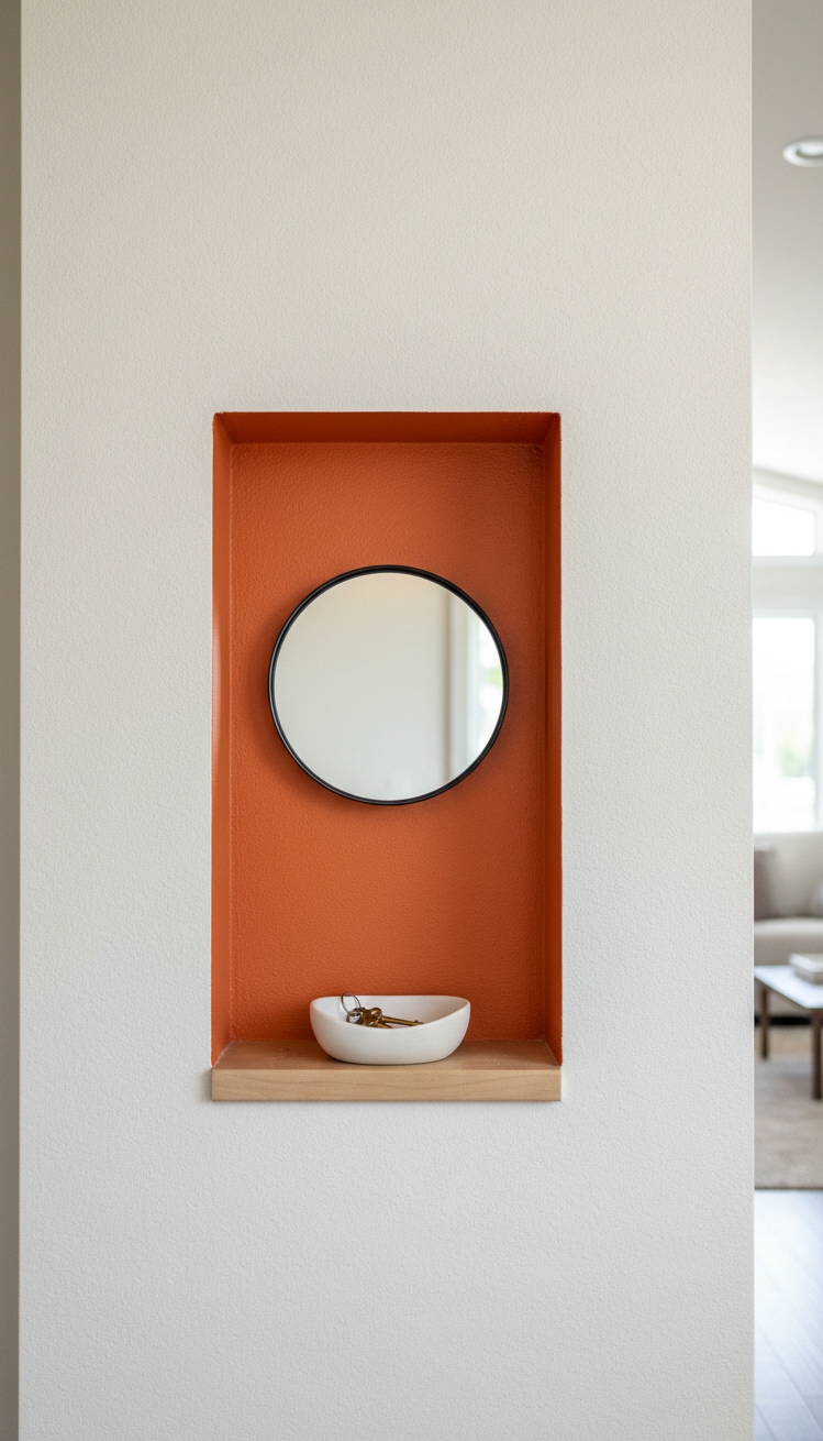 Recess wall niche design ideas - Recess Niches: Color Burst Entryways - The recess wall niche offers a burst of...