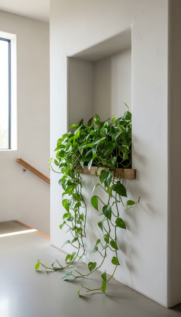 Recess wall niche design ideas - Carved Staircase Niche: Design Star Here - The recess wall niche is the star here,...