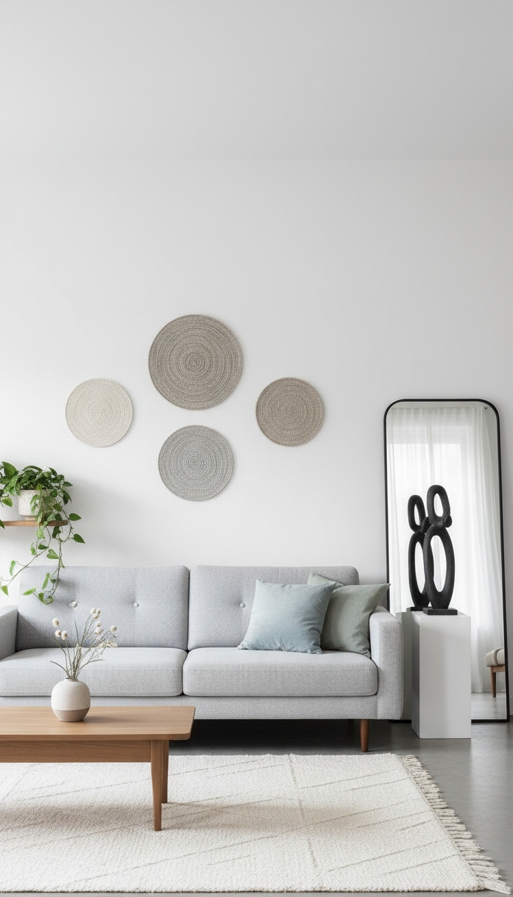 wall behind sofa design ideas - Simple Backdrop Lets Sofa Shine - The simple backdrop lets the light gray sofa...