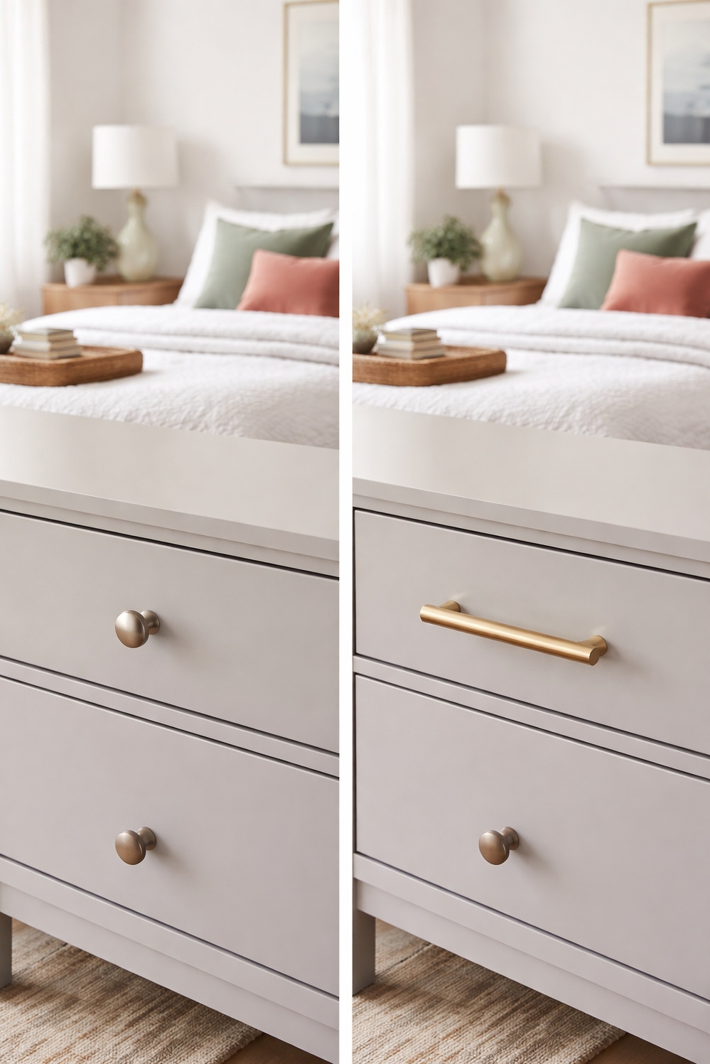 how to remodel a bedroom on a budget - Replace Hardware, Remodel Bedroom Affordably - This method involves replacing existing hardware on furniture...