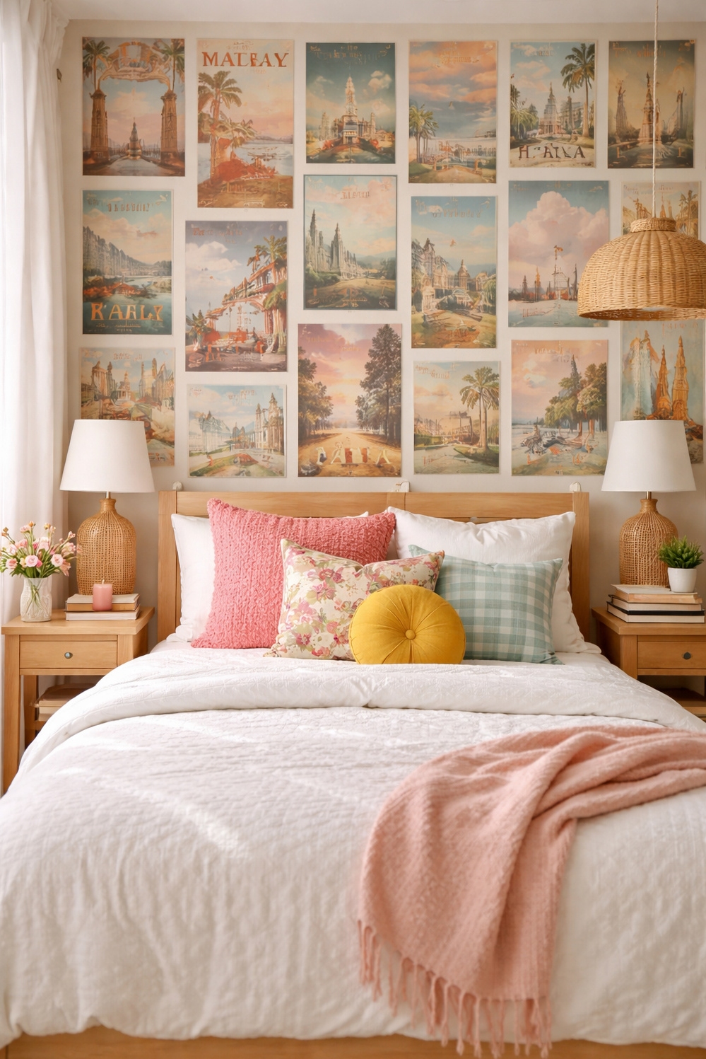 feminine wallpaper ideas - Vintage Travel Poster Wallpaper Sets Tone - The vintage travel poster collage wallpaper sets the...