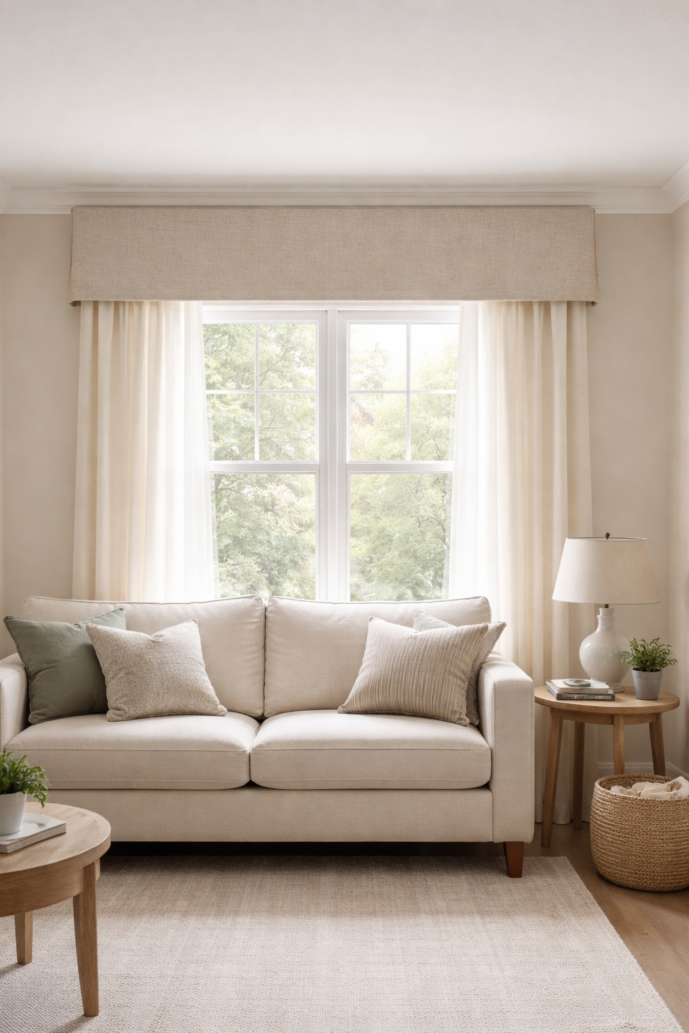 valances for living room - Tailored Valances: Smart Style for Small Rooms - The tailored valance in this small living room...