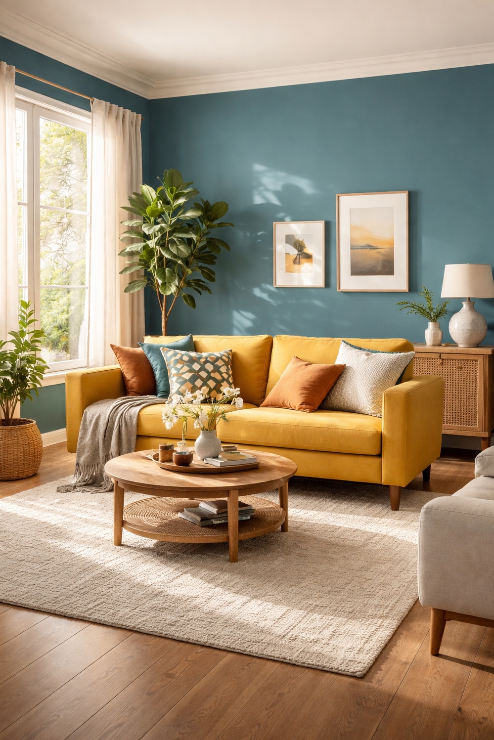 20 Ideas for Stunning Color Pairings for Your Living Room - Teal With Walls - These teal walls feel so rich and deep,...