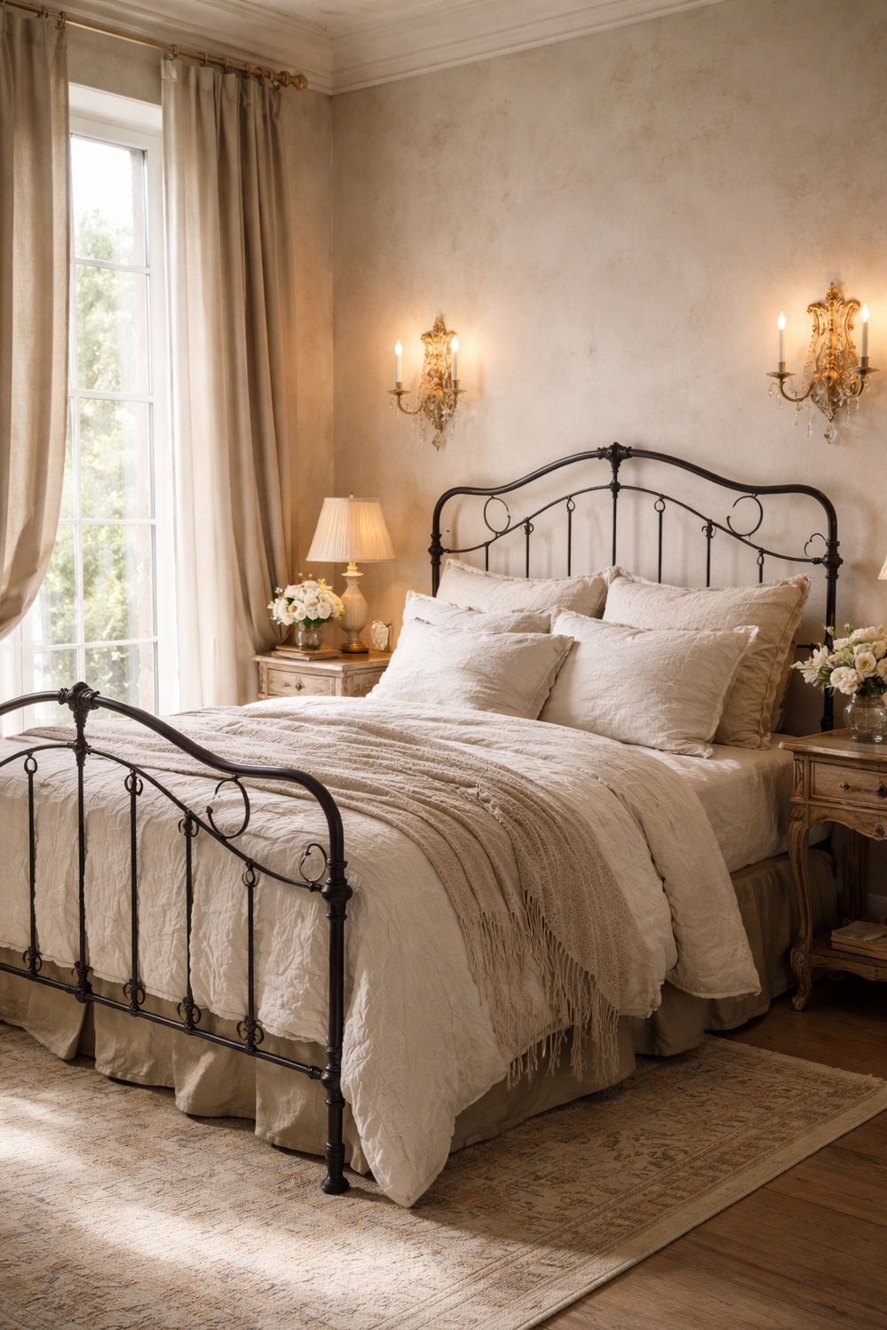 20 Dark Academia French Style Decor Secrets - Inviting Linen Sheets Drape French Bed - These linen sheets look so inviting, don't they....