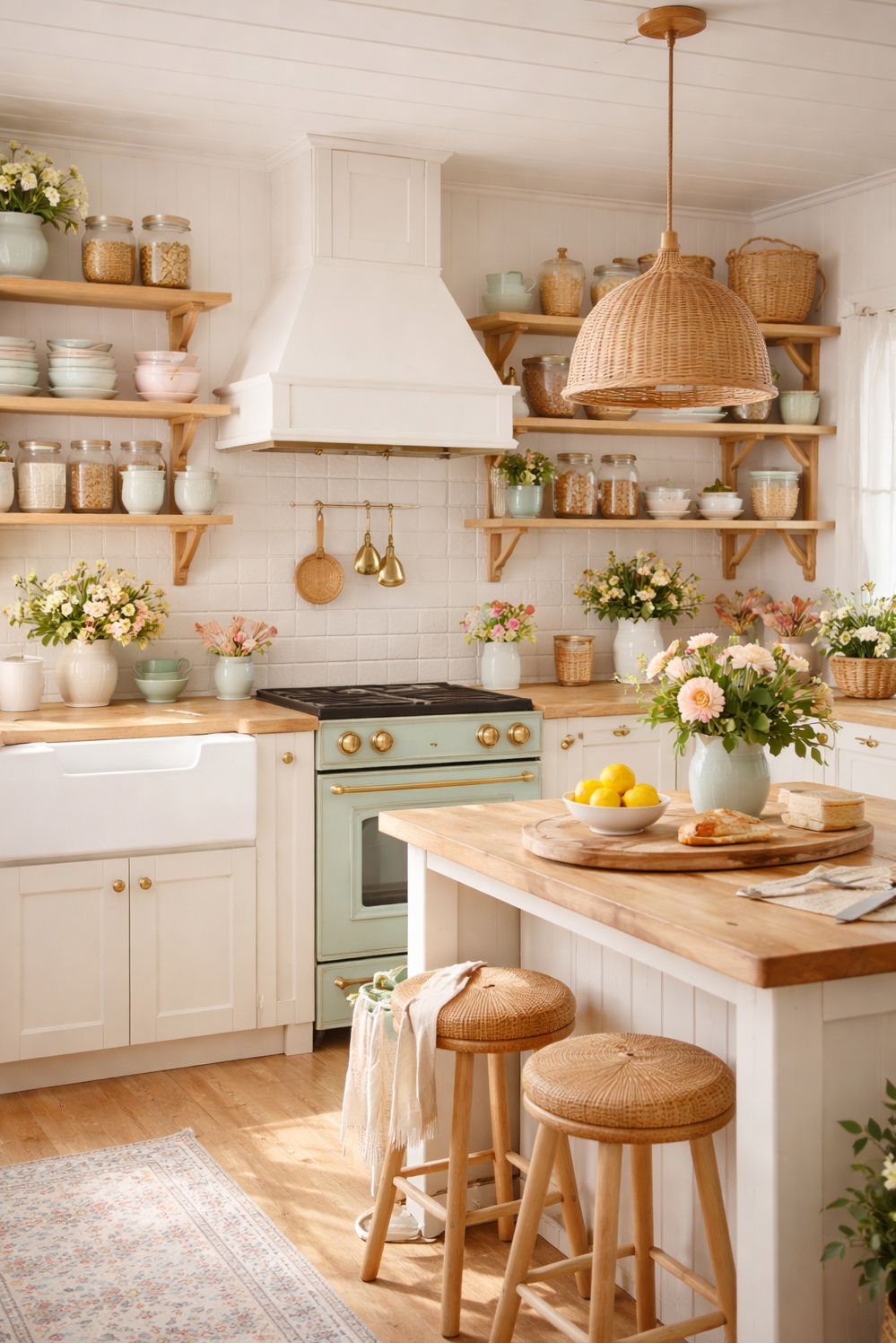 21 Ideas: Interior Design Trends for Kitchens in 2026 - Open Shelves: Kitchen Display Ideas - These open shelves display everyday dishes and glassware,...