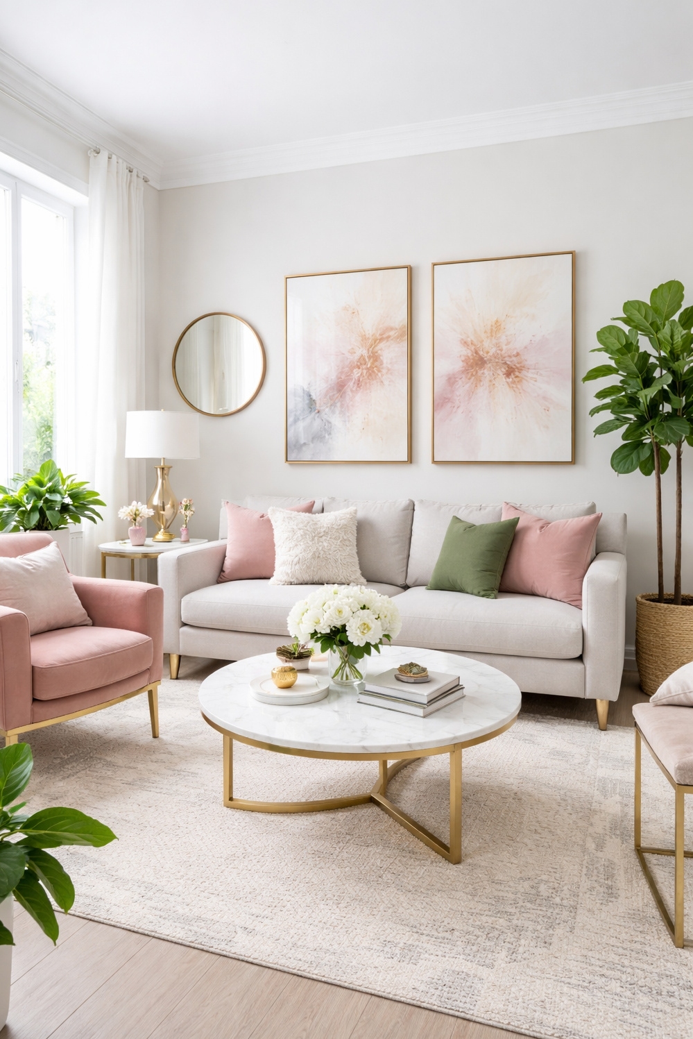 20 Ideas for Stunning Color Pairings for Your Living Room - Soft Color Feels for Gray Walls - These light gray walls feel soft and airy,...