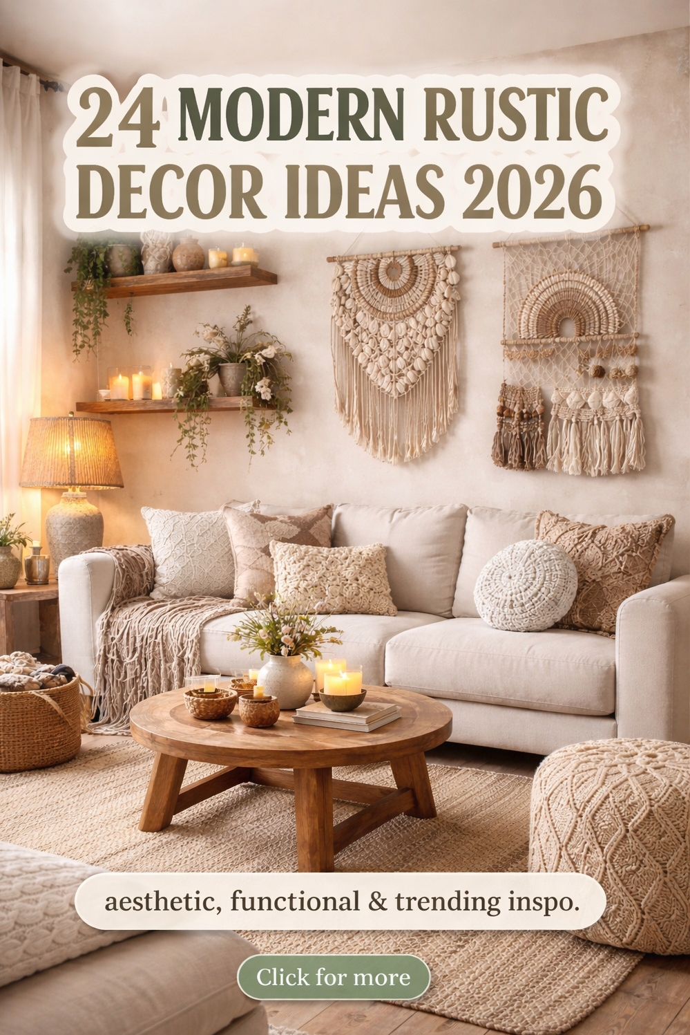 24 Home Decor Ideas to Refresh 2026 - Textures Invite You: Living Room 2026 - The textures in this living room practically invite...
