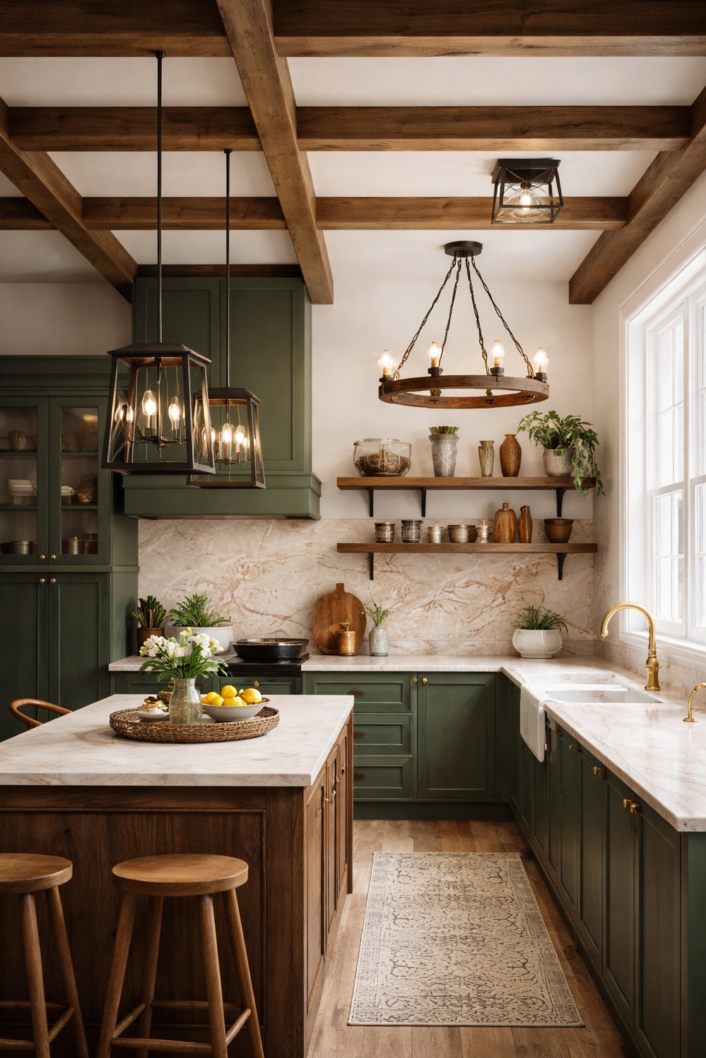 18 Ways to Illuminate with Textured Farmhouse Kitchen Lights - Wrought Iron Twists: Farmhouse Lights - This collage shows different textured farmhouse kitchen lights....