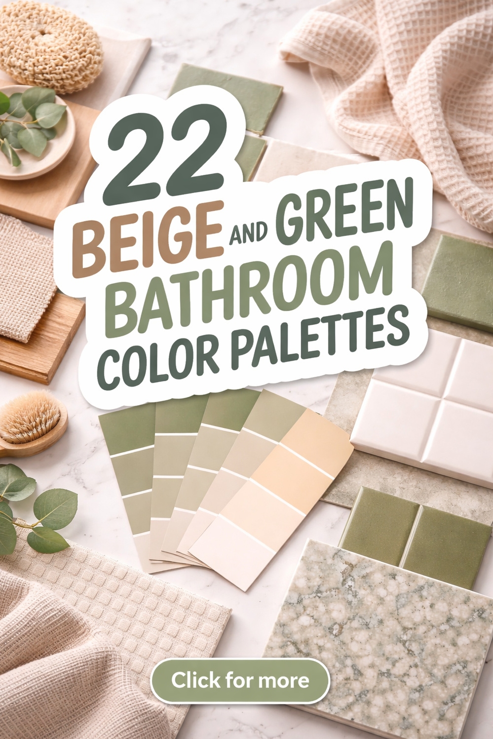 22 Ideas for a Tranquil Beige and Green Bathroom - Calming Beige and Green Paint Blend - These paint swatches show a calming blend of...