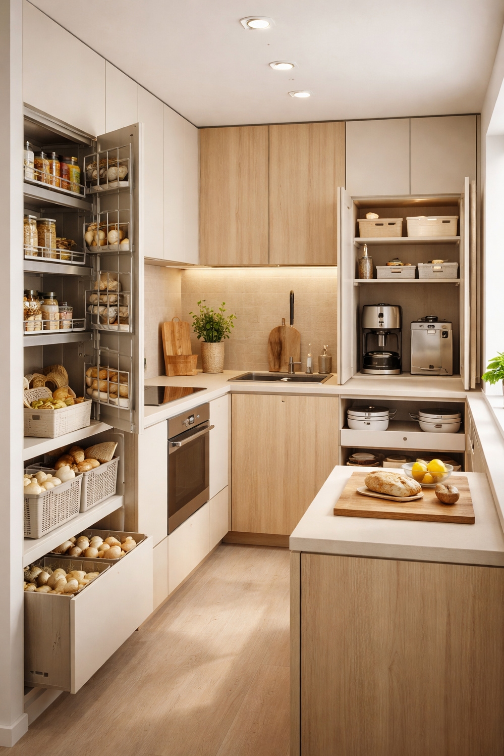 21 Ideas: Interior Design Trends for Kitchens in 2026 - Slick Pull-Out Pantries: 2026 Kitchens - These pull-out pantries look so slick. The smooth,...