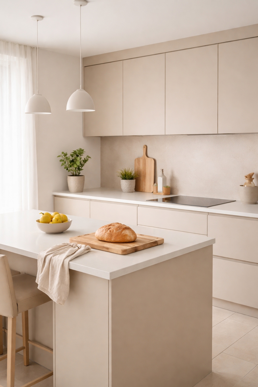 22 Light Taupe Kitchens Ideas That Are Trending in 2026 - Light Taupe Kitchens Offer Calming Presence - These light taupe cabinets offer a calming presence...