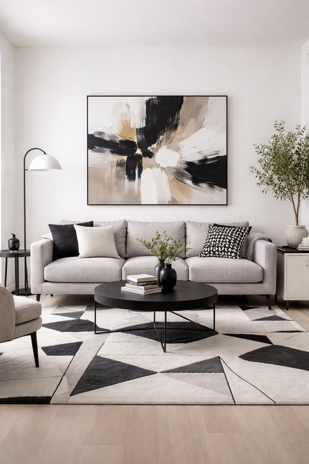 20 Ideas for Stunning Color Pairings for Your Living Room - Crisp White Walls: Airy Color Feels - These white walls feel crisp and airy, a...