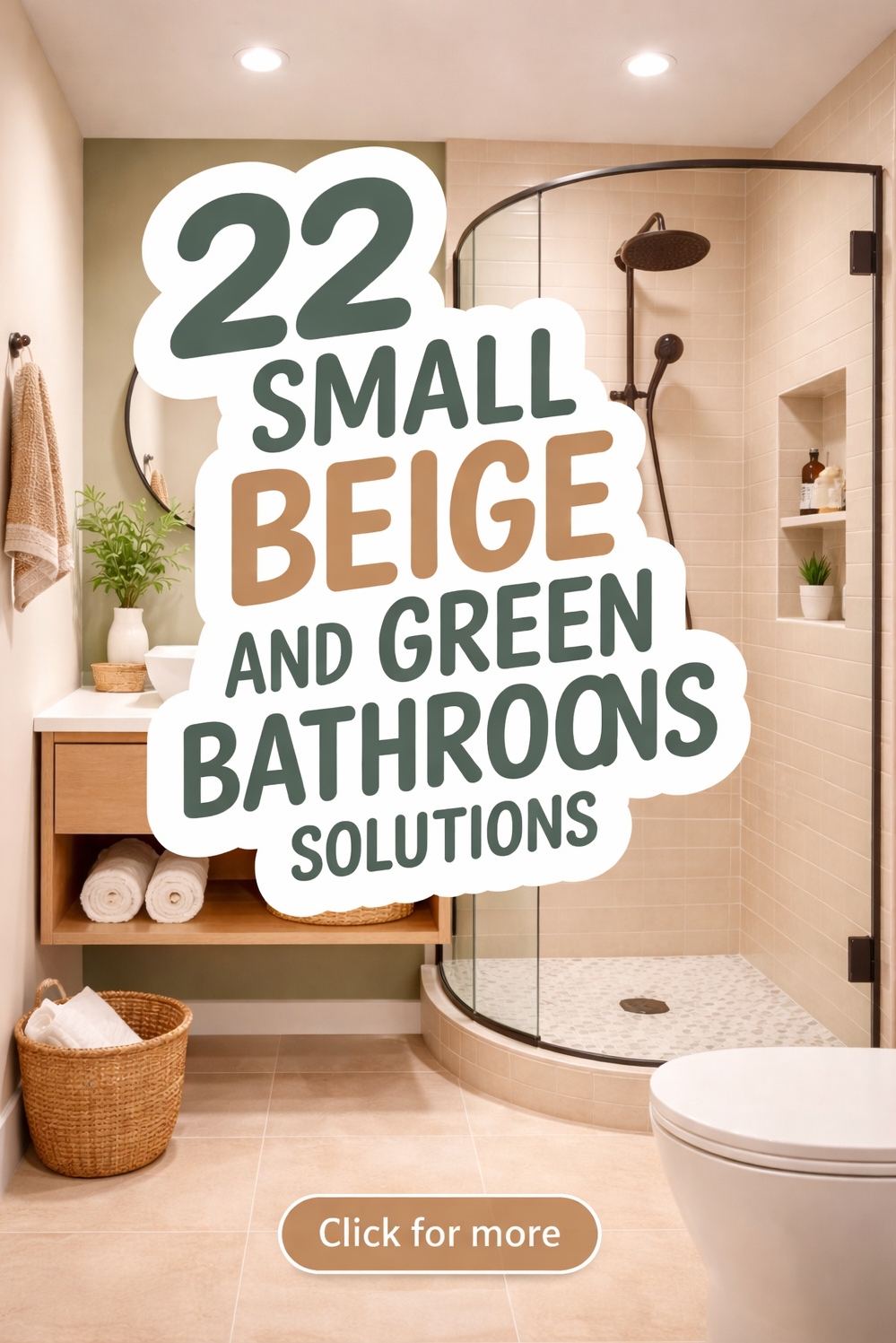 22 Ideas for a Tranquil Beige and Green Bathroom - Beige Walls Create Inviting Bathroom - The beige walls create a warm, inviting backdrop,...