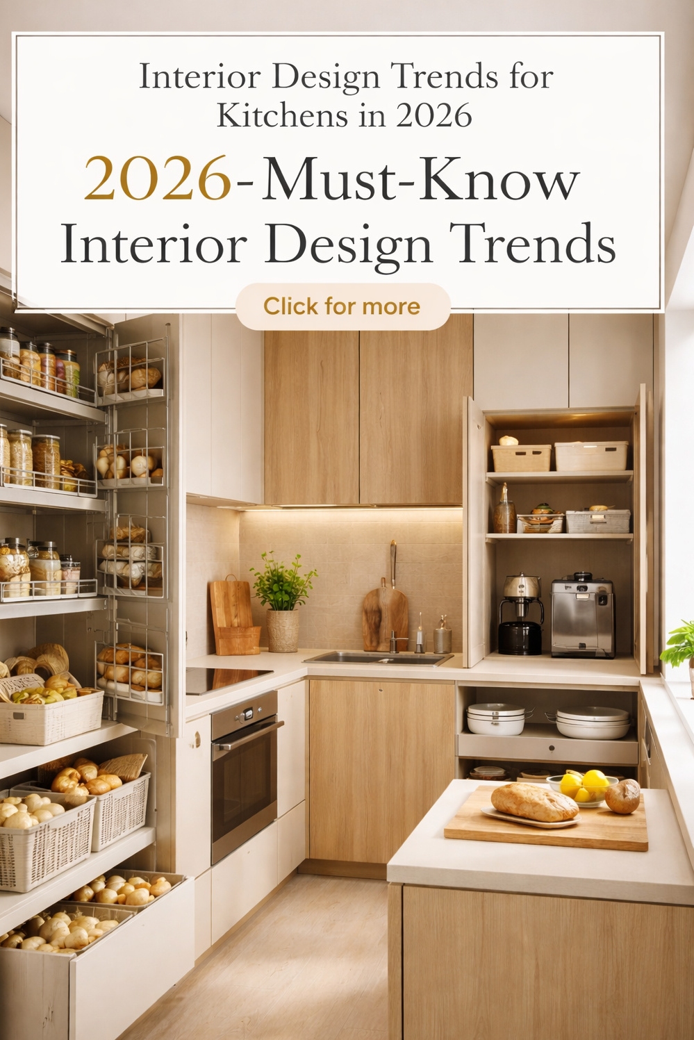 21 Ideas: Interior Design Trends for Kitchens in 2026 - Kitchen Pantries: A Cook's Dream - These pull-out pantries are a dream for anyone...