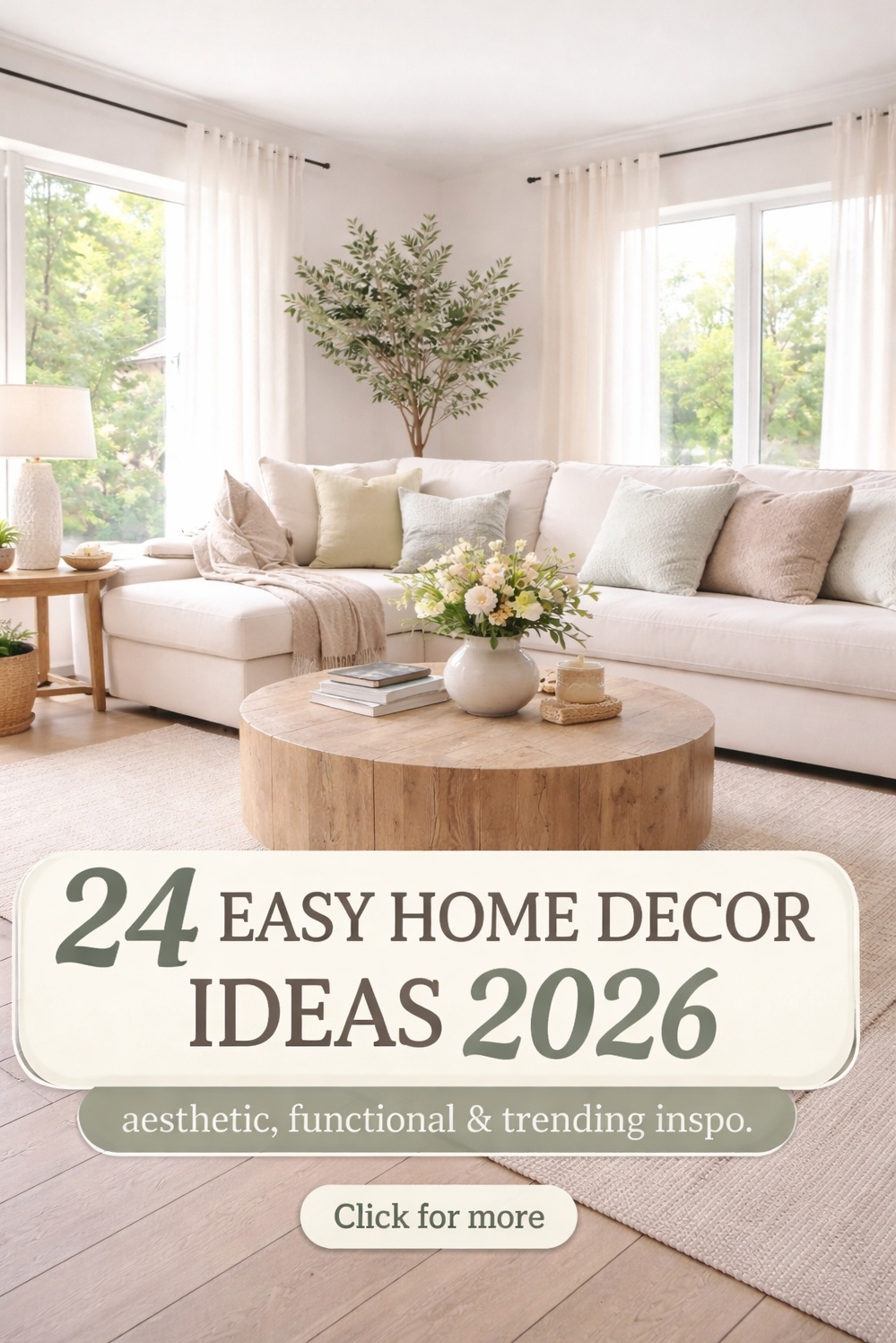 24 Home Decor Ideas to Refresh 2026 - Soft Light: Linen Drapes for Living - These linen drapes soften the light pouring into...