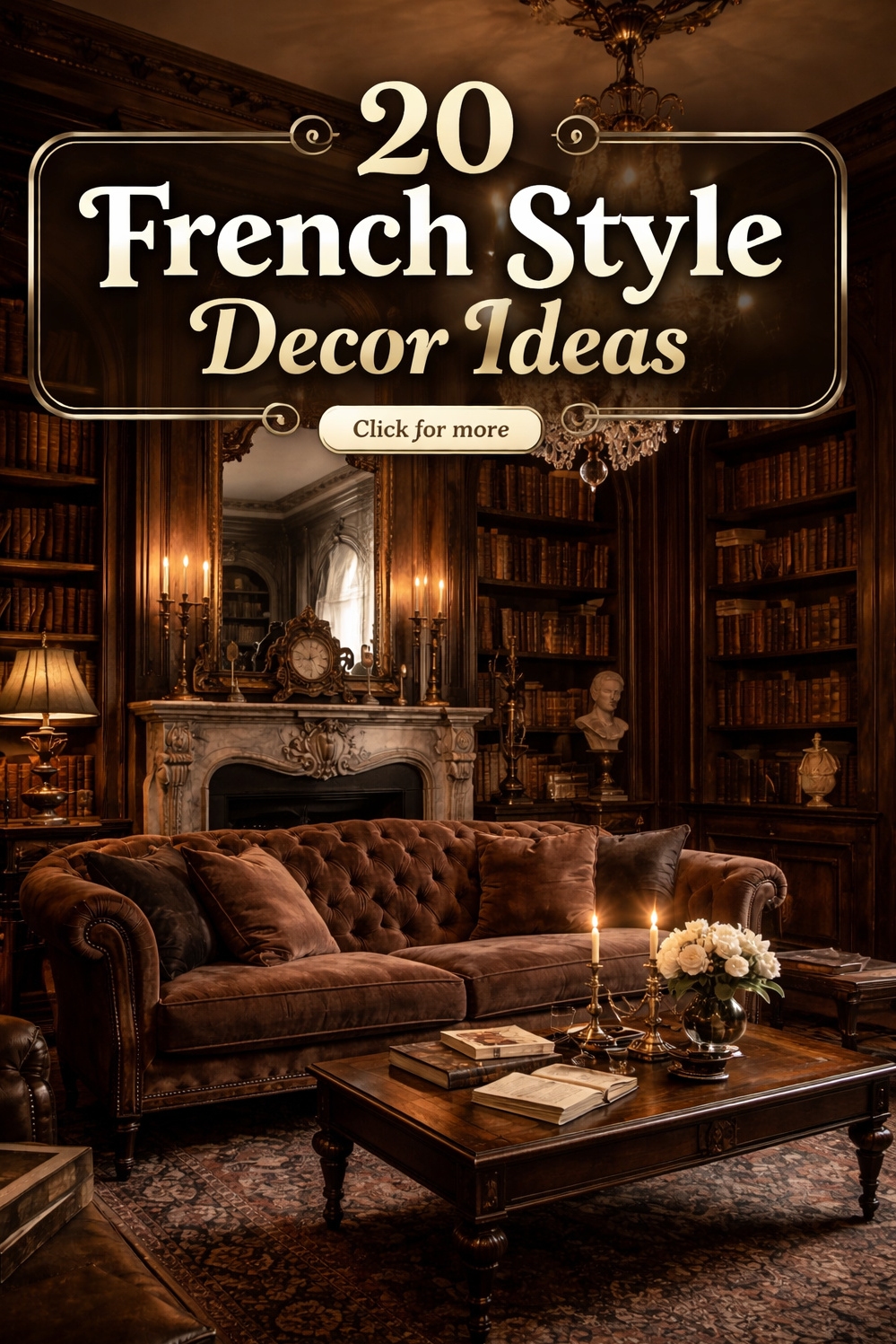 20 Dark Academia French Style Decor Secrets - Packed Bookshelves Steal the Show - These dark wood bookshelves steal the show, packed...