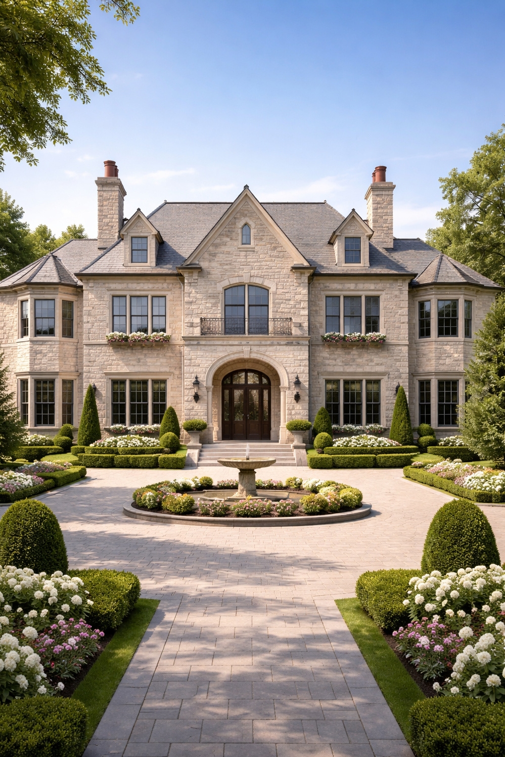 20 Stunning Houses: Stone Exterior Design Ideas - Light Stones Create Pleasing Texture - These light-colored stones create a pleasing texture across...