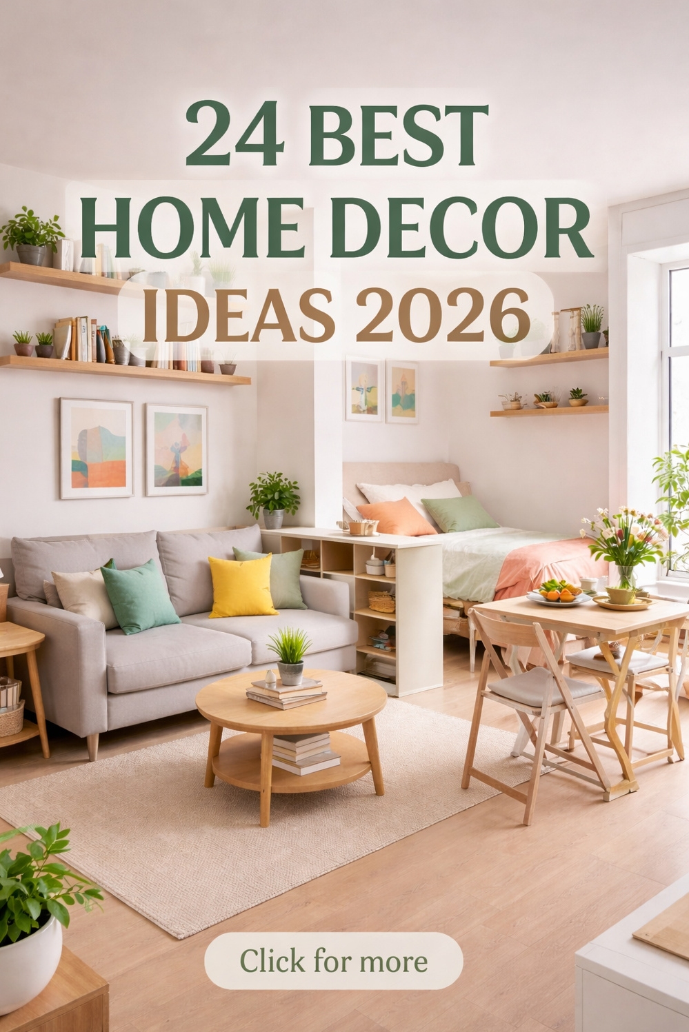 24 Home Decor Ideas to Refresh 2026 - Floating Shelves Create a Focal Point - These floating shelves create a focal point, offering...