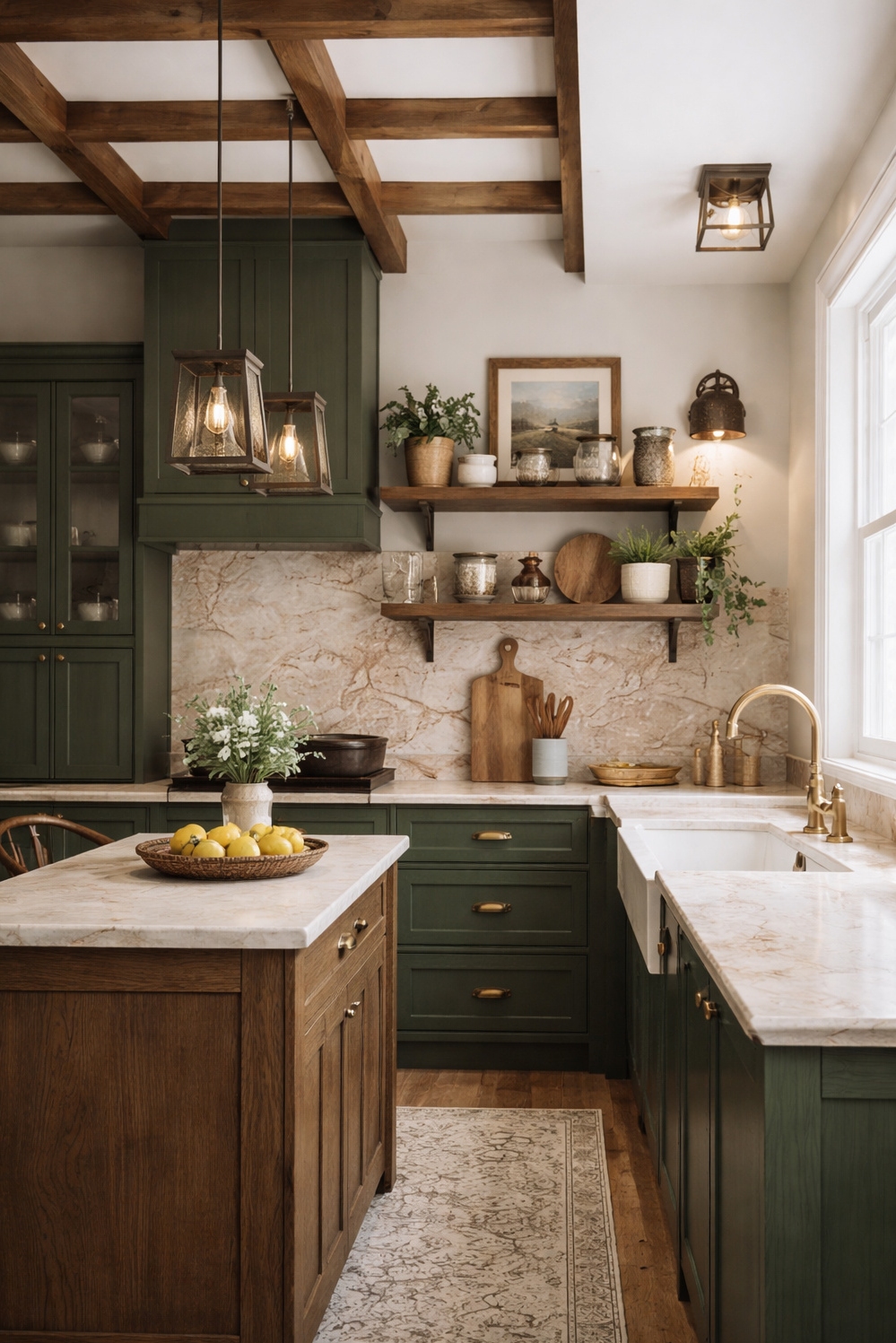 18 Ways to Illuminate with Textured Farmhouse Kitchen Lights - Textured Metal Shades Bring Rustic Light - These textured metal shades on the wall sconces...