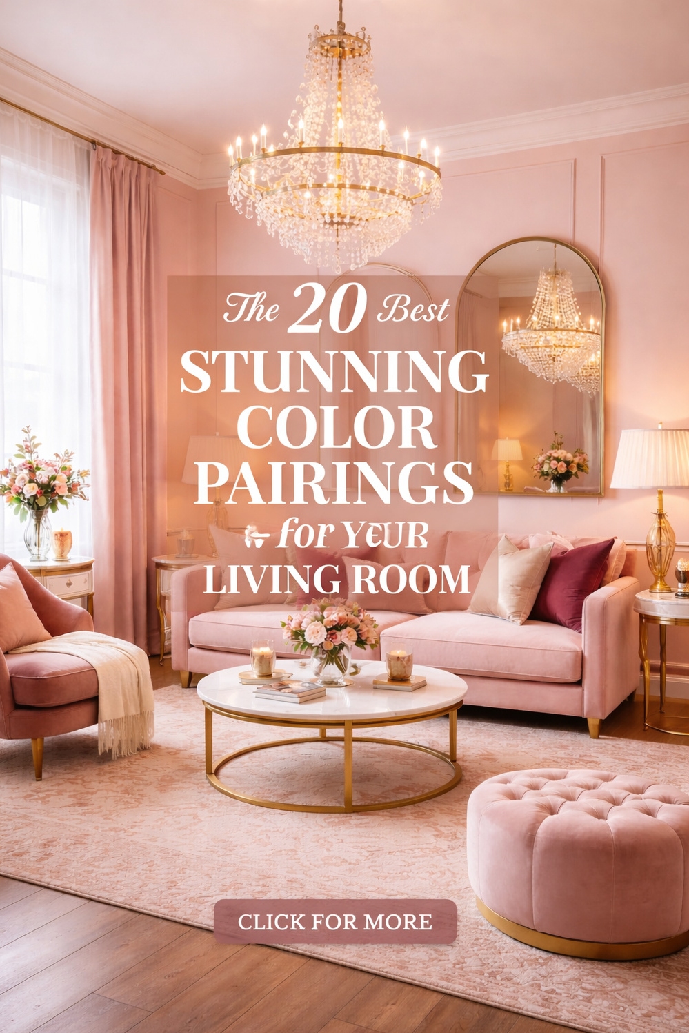 20 Ideas for Stunning Color Pairings for Your Living Room - Blush Pink Walls Create Soft Warmth - These blush pink walls create a soft, enveloping...
