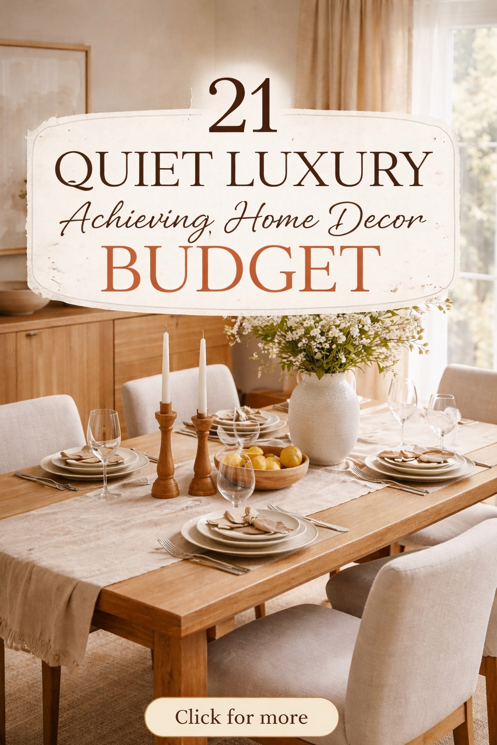 21 Ways Quiet Luxury Achieving Home Decor Elegance on a Dime - Natural Wood Chairs Invite Elegance - These natural wood chairs invite you to sit...