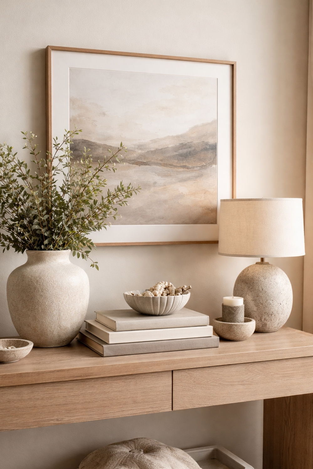 21 Ways Quiet Luxury Achieving Home Decor Elegance on a Dime - Ceramic Vase: Simple Vignette Elegance - The ceramic vase anchors this vignette with its...