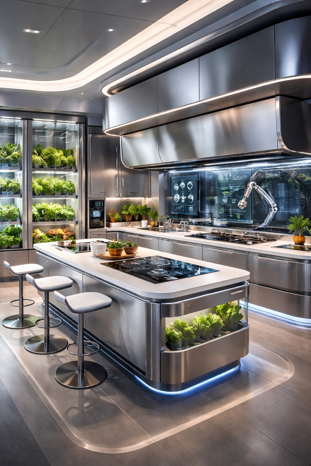 21 Ideas: Interior Design Trends for Kitchens in 2026 - Metallic Finishes Gleam Under Bright Lights - These metallic finishes gleam under the bright lights,...