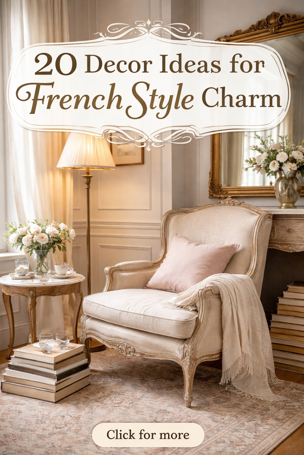 20 Dark Academia French Style Decor Secrets - Soft Gray French Reading Nook - This french style reading nook looks so inviting....