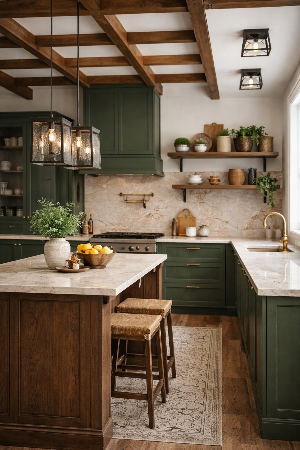 18 Ways to Illuminate with Textured Farmhouse Kitchen Lights - Glass Pendants Steal the Medium Shot - These textured glass pendant lights steal the show...