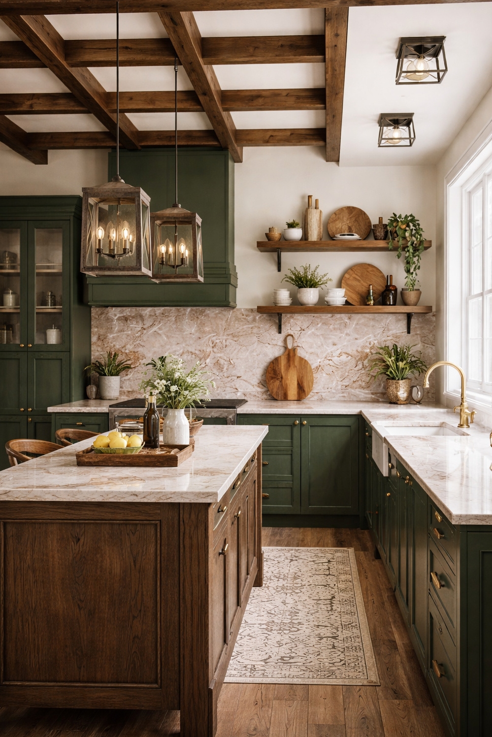 18 Ways to Illuminate with Textured Farmhouse Kitchen Lights - Rustic Wood Pendant: Farmhouse Touch - These textured farmhouse kitchen lights add a rustic...